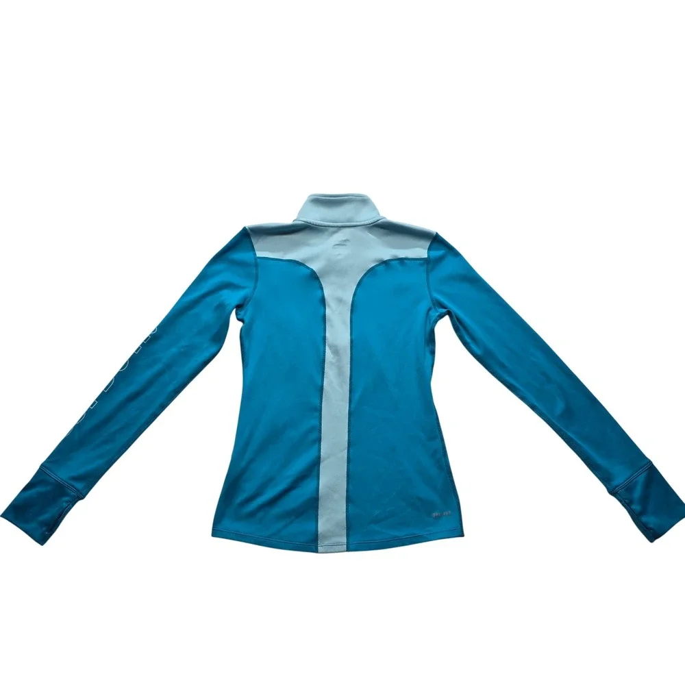 Nike Dri-Fit Athletic Quarter Zip Pullover Blue Running Training XS‎